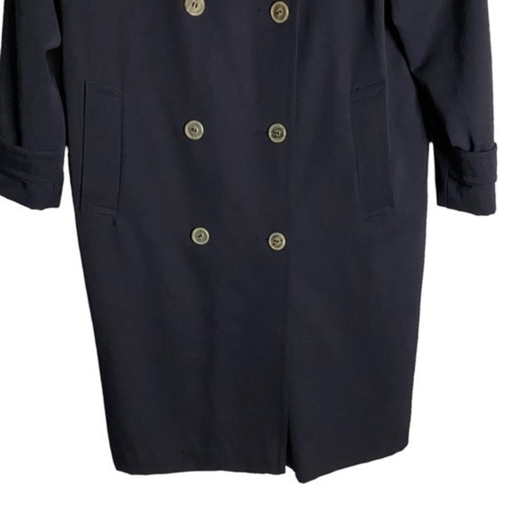 Rue Grenelle Women's Vintage Navy Double Breasted Wool Coat - Picture 3 of 9